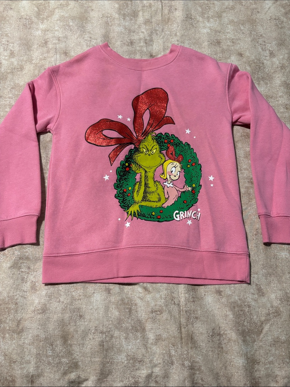 The Grinch Pink Kids Sweatshirt featuring Cindy Lou Who